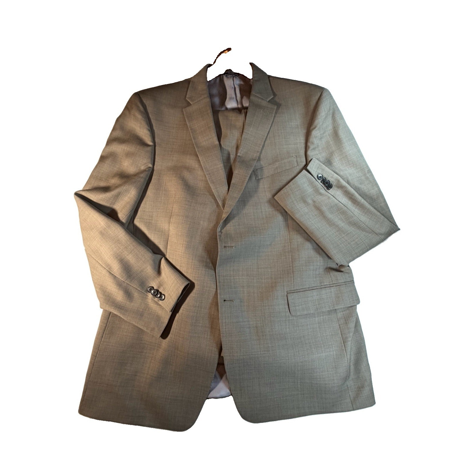Tommy Hilfiger 100% Wool Suit 42r 34x30 Tan Beige 2 Button Men's Blazer